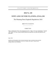 Planning Data (England) Regulations 2026 (Includes correction slip issued May 2026)