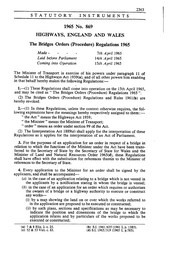 Bridges Orders (Procedure) Regulations 1965