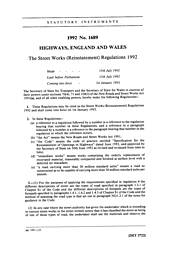 Street Works (Reinstatement) Regulations 1992