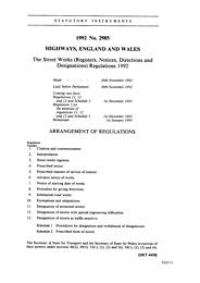 Street Works (Registers, Notices, Directions and Designations) Regulations 1992