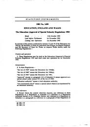 Education (Approval of Special Schools) Regulations 1983