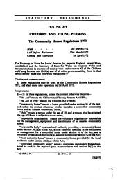 Community Homes Regulations 1972