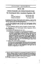 Cinematograph (Safety) Amendment Regulations 1982