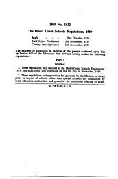 Direct Grant Schools Regulations 1959