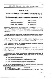 Cinematograph (Safety) (Amendment) Regulations 1976