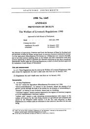 Welfare of Livestock Regulations 1990