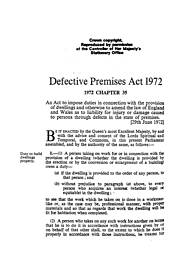 Defective Premises Act 1972