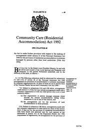 Community Care (Residential Accommodation) Act 1992