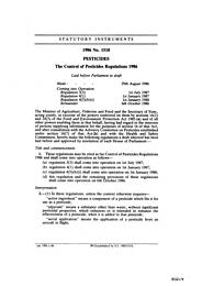 Control of Pesticides Regulations 1986