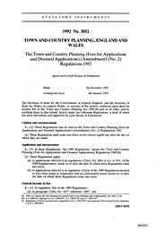 Town and Country Planning (Fees for Applications and Deemed Applications) (Amendment) (No.2) Regulations 1992