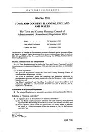 Town and Country Planning (Control of Advertisements) (Amendment) Regulations 1994