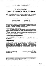 Town and Country Planning (General Development Procedure) (Scotland) Amendment Order 1994 (S.121)