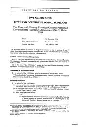 Town and Country Planning (General Permitted Development) (Scotland) Amendment (No.3) Order 1994 (S.193)