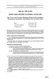 Town and Country Planning (General Development Procedure) (Scotland) Amendment (No.2) Order 1994 (S.192)