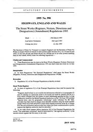 Street Works (Registers, Notices, Directions and Designations) (Amendment) Regulations 1995