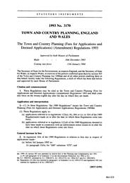 Town and Country Planning (Fees for Applications and Deemed Applications) (Amendment) Regulations 1993