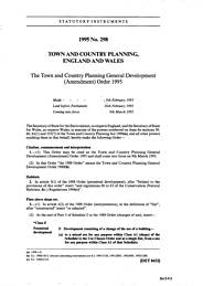 Town and Country Planning General Development (Amendment) order 1995