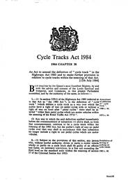 Cycle Tracks Act 1984