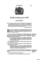 Traffic Calming Act 1992