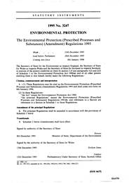 Environmental Protection (Prescribed Processes and Substances) (Amendment) Regulations 1995