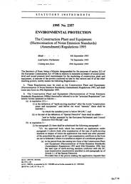 Construction Plant and Equipment (Harmonisation of Noise Emission Standards) (Amendment) Regulations 1995