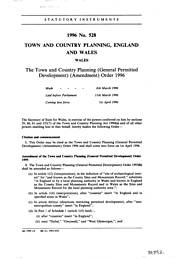 Town and Country Planning (General Permitted Development) (Amendment) Order 1996