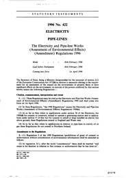 Electricity and Pipe-Line Works (Assessment of Environmental Effects) (Amendment) Regulations 1996
