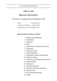 Work in Compressed Air Regulations 1996