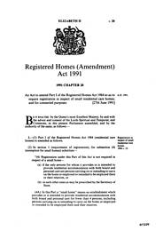 Registered Homes (Amendment) Act 1991