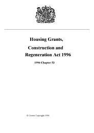 Housing Grants, Construction and Regeneration Act 1996
