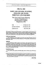 Town and Country Planning (Costs of Inquiries etc.) (Examinations in Public) Regulations 1996