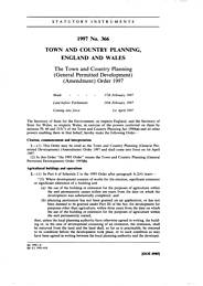 Town and Country Planning (General Permitted Development) (Amendment) Order 1997
