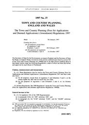 Town and Country Planning (Fees for Applications and Deemed Applications) (Amendment) Regulations 1997