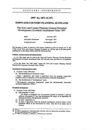 Town and Country Planning (General Permitted Development) (Scotland) Amendment Order 1997. (S.137)