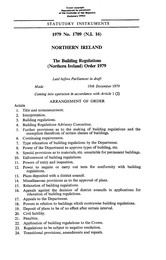 Building Regulations (Northern Ireland) Order 1979