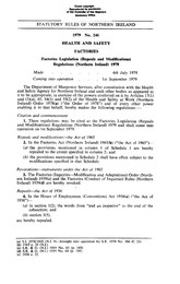 Factories Legislation (Repeals and Modifications) Regulations (Northern Ireland) 1979
