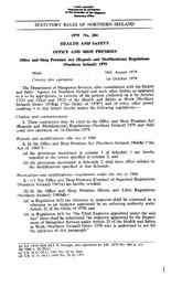 Office and Shop Premises Act (Repeals and Modifications) Regulations (Northern Ireland) 1979