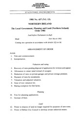Local Government, Planning and Land (Northern Ireland) Order 1981