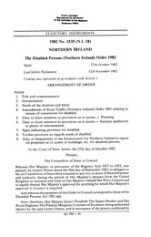 Disabled Persons (Northern Ireland) Order 1982
