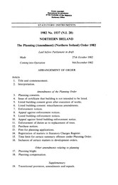 Planning (Amendment) (Northern Ireland) Order 1982