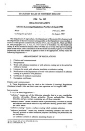 Asbestos (Licensing) Regulations (Northern Ireland) 1984
