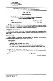 Fire Services (Hotels and Boarding Houses) (Amendment) Order (Northern Ireland) 1986