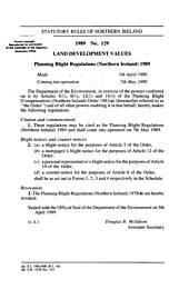 Planning Blight regulations (Northern Ireland) 1989