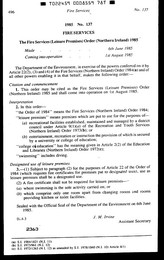 Fire Services (Leisure Premises) Order (Northern Ireland) 1985