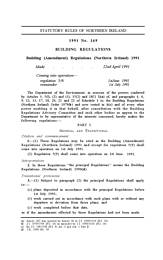 Building (Amendment) Regulations (Northern Ireland) 1991