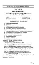 Personal Protective Equipment at Work Regulations (Northern Ireland) 1993