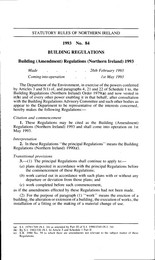 Building (Amendment) Regulations (Northern Ireland) 1993