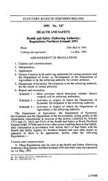 Health and Safety (Enforcing Authority) Regulations (Northern Ireland) 1993