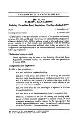 Building (Prescribed Fees) Regulations (Northern Ireland) 1997