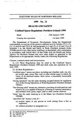 Confined Spaces Regulations (Northern Ireland) 1999